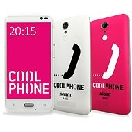 Accent COOL PHONE white Dual SIM + pink cover - Mobile Phone
