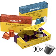 AlzaCafé Light Espresso Roast + Velvet Espresso Roast + Colombia Medium Roast, 3x10 capsules - Kávové kapsle