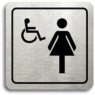 Accept Pictogram "Toilet women, disabled" (80 × 80 mm) (silver plate - black print) - Sign