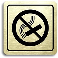 Accept No smoking pictogram (80 × 80 mm) (gold plate - black print) - Sign