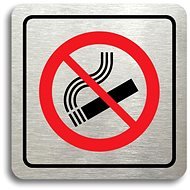 Accept "No Smoking" pictogram (80 × 80 mm) (silver plate - colour print) - Sign