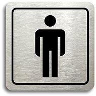 Accept Pictogram "Toilet men" (80 × 80 mm) (silver plate - black print) - Sign