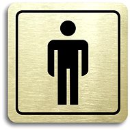 Accept Pictogram "Toilet men" (80 × 80 mm) (gold plate - black print) - Sign