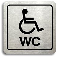 Accept Pictogram "Toilet for disabled" (80 × 80 mm) (silver plate - black print) - Sign