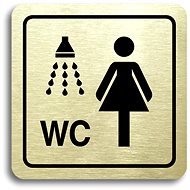 Accept Pictogram "shower, women's toilet" (80 × 80 mm) (gold plate - black print) - Sign