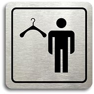 Accept Pictogram "men's changing room" (80 × 80 mm) (silver plate - black print) - Sign