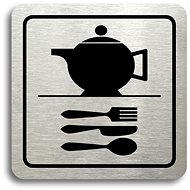 Accept Pictogram "kitchen" (80 × 80 mm) (silver plate - black print) - Sign