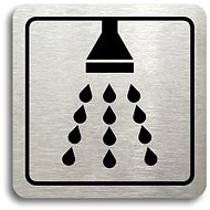 Accept Pictogram "shower" (80 × 80 mm) (silver plate - black print) - Sign