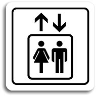 Accept Elevator pictogram (80 × 80 mm) (white plate - black print) - Sign