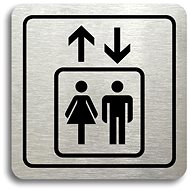 Accept Elevator pictogram (80 × 80 mm) (silver plate - black print) - Sign