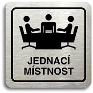 Accept Pictogram "meeting room" (80 × 80 mm) (silver plate - black print) - Sign