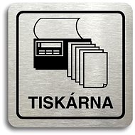 Accept Pictogram "printer" (80 × 80 mm) (silver plate - black print) - Sign