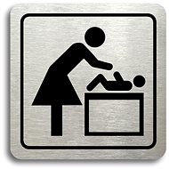 Accept "Changing table" pictogram (80 × 80 mm) (silver plate - black print) - Sign
