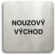 Accept "Emergency exit" pictogram (80 × 80 mm) (silver plate - black print without frame) - Sign