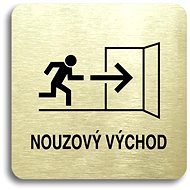 Accept Pictogram "Emergency exit IV" (80 × 80 mm) (gold plate - black print without frame) - Sign