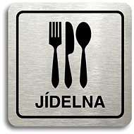 Accept "Canteen" pictogram (80 × 80 mm) (silver plate - black print) - Sign