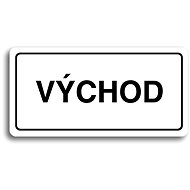 Accept Pictogram "EXIT" (160 × 80mm) (White Plate - Black Print) - Sign