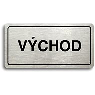 Accept Pictogram "EXIT" (160 × 80mm) (Silver Plate - Black Print) - Sign