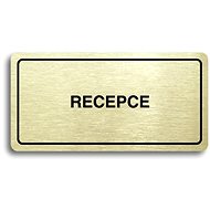 Accept Pictogram "RECEPTION" (160 × 80mm) (Gold Plate - Black Print) - Sign