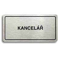 Accept Pictogram "OFFICE" (160 × 80mm) (Silver Plate - Black Print) - Sign