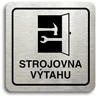 Accept Elevator machine room pictogram (80 × 80 mm) (silver plate - black print) - Sign