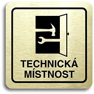 Accept Pictogram "technical room" (80 × 80 mm) (gold plate - black print) - Sign