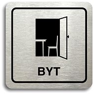 Accept Pictogram "flat" (80 × 80 mm) (silver plate - black print) - Sign