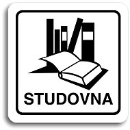 Accept Pictogram "study" (80 × 80 mm) (white plate - black print) - Sign
