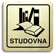 Accept Pictogram "study" (80 × 80 mm) (gold plate - black print) - Sign