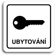 Accept Pictogram "accommodation" (80 × 80 mm) (white plate - black print) - Sign
