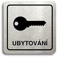 Accept Pictogram "accommodation" (80 × 80 mm) (silver plate - black print) - Sign