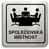 Accept "Lounge" pictogram (80 × 80 mm) (silver plate - black print) - Sign