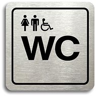 Accept Pictogram "WC women, men, disabled" (80 × 80 mm) (silver plate - black print) - Sign