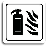Accept Pictogram "fire extinguisher" (80 × 80 mm) (white plate - black print) - Sign