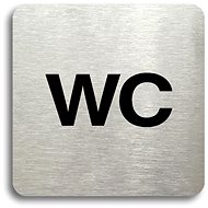 Accept Pictogram Accept Pictogram Toilet  (80 × 80mm) (Silver Plate - Black Print without Frame) - Sign
