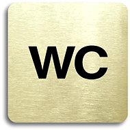Accept Pictogram Toilet  (80 × 80mm) (Gold Plate - Black Print without Frame) - Sign