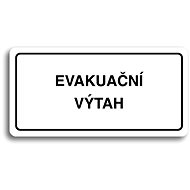 Accept Pictogram "EVACUATION EXIT" (160 × 80mm) (White Plate - Black Print) - Sign
