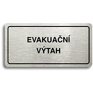 Accept Pictogram "EVACUATION EXIT" (160 × 80mm) (Silver Plate - Black Print) - Sign