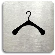 Accept Pictogram "cloakroom" (80 × 80 mm) (silver plate - black print without frame) - Sign