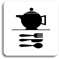 Accept Pictogram Kitchen (80 × 80mm) (White Plate - Black Print without Frame) - Sign