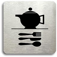 Accept Pictogram Kitchen (80 × 80mm) (Silver Plate - Black Print without Frame) - Sign