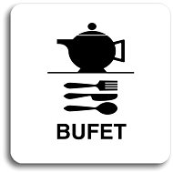 Accept Pictogram Buffet (80 × 80mm) (White Plate - Black Print without Frame) - Sign