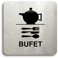Accept Pictogram Buffet (80 × 80mm) (Silver Plate - Black Print without Frame) - Sign