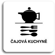 Accept Pictogram Tea Kitchen (80 × 80mm) (White Plate - Black Print without Frame) - Sign