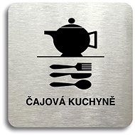 Accept Pictogram Tea Kitchen (80 × 80mm) (Silver Plate - Black Print without Frame) - Sign