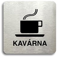 Accept Pictogram Café (80 × 80mm) (Silver Plate - Black Print without Frame) - Sign