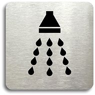 Accept Pictogram "shower" (80 × 80 mm) (silver plate - black print without frame) - Sign