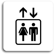Accept Elevator pictogram (80 × 80 mm) (white plate - black print without frame) - Sign