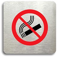 Accept No Smoking Pictogram (80 × 80mm) (Silver Plate - Colour Print without Frame) - Sign