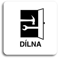 Accept Pictogram Workshop  (80 × 80mm) (White Plate - Black Print without Frame) - Sign